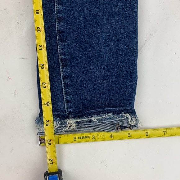 Vervet Flying Monkey distressed Dark wash Skinny Jeans Size 31 Raw hem Stretch - Picture 13 of 14